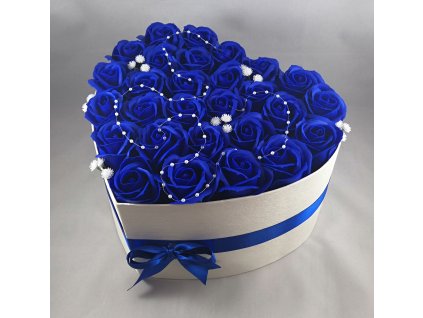 Mýdlové růže modré v srdíčku