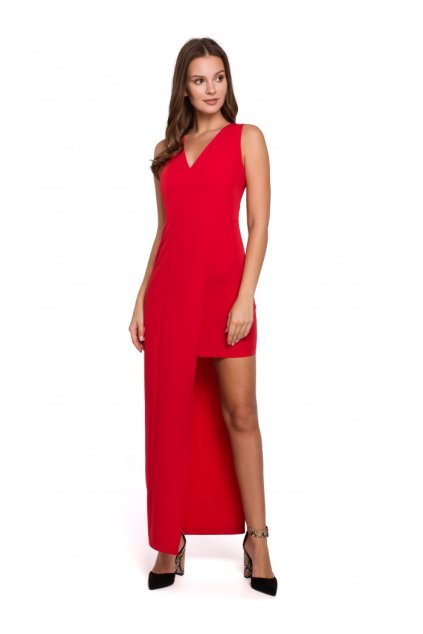 Dlhé asymetrické šaty bez rukávov