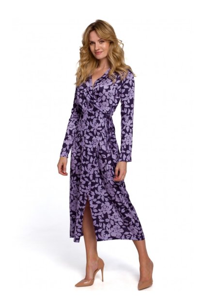 Dlhé zavinovacie šaty so vzorom