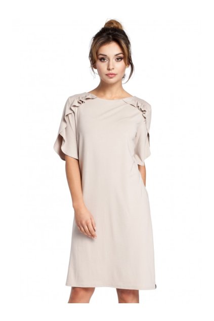 Volánové šaty s rezanými rukávmi