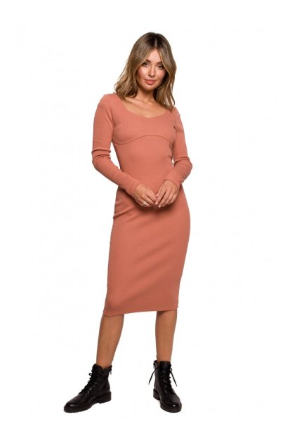 Trubkové šaty s výstrihom na chrbte