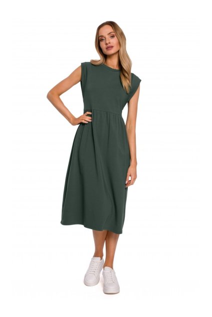 Dlhé šaty s vysokým pásom bez rukávov