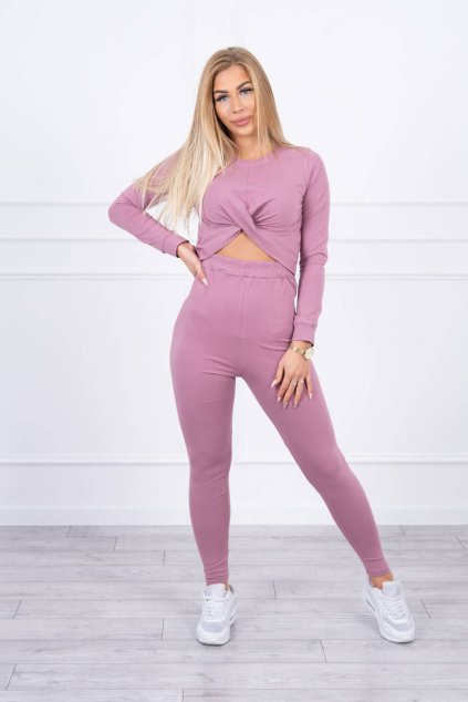 Súprava s prekríženým topom tmavo ružová