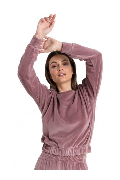 Sametový svetr s ozdobným lemováním