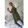 Kardigán s voľnou kapucňou khaki
