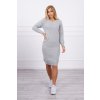 Svetrové šaty s pleteným vzorom šedá