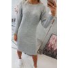Svetrové šaty s pleteným vzorom šedá