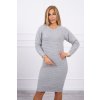 Svetrové šaty s pleteným vzorom šedá