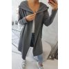 Dlhý kardigán s kapucňou grafit
