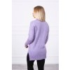 Predĺžený pulóver so stojačikom fialová