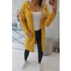 Kardigán s kapucňou a vreckami horčica