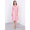 Tehotenské šaty s 3/4 rukávom ružové