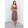 Prekladané šaty na ramienka hnedé