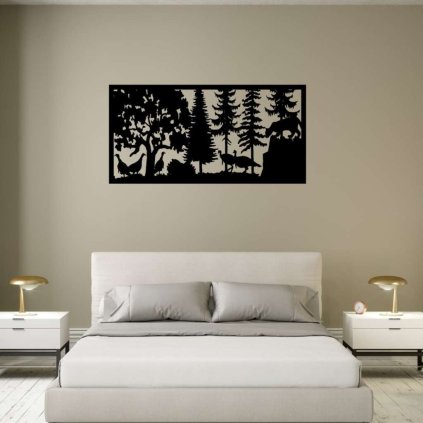 Dřevěný obraz  puma na lovu