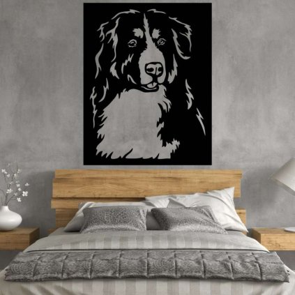 dřevěný obraz psa