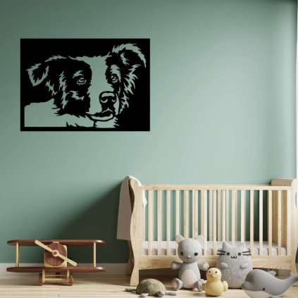 dřevěný obraz psa