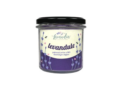 Palmová svíce ve skle - levandule