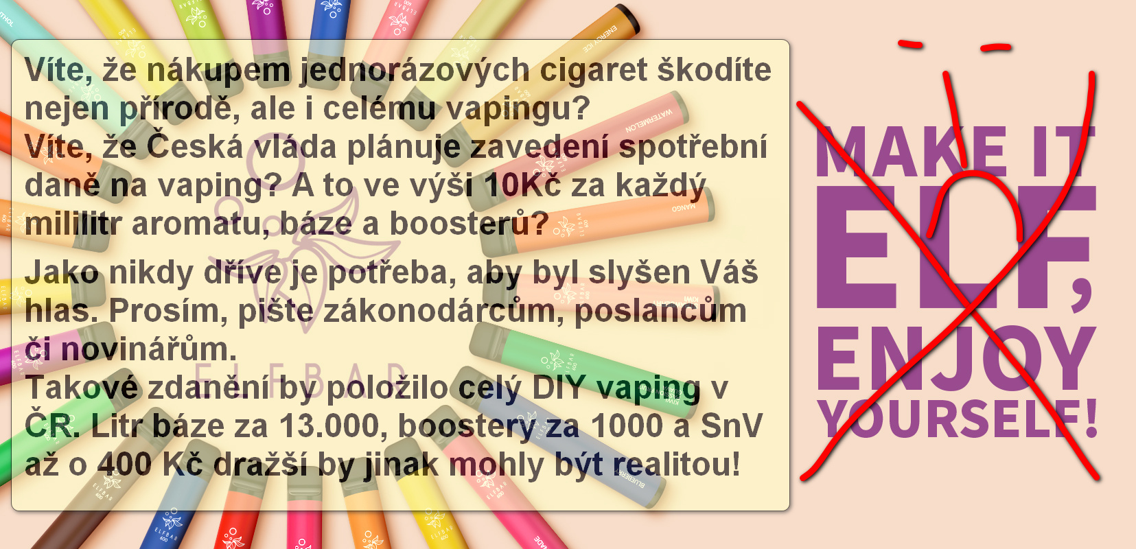 Česká vláda připravuje zdanění liquidů do e-cigaret ve výši 10 Kč za 1ml