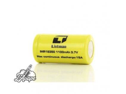 Baterie Listman IMR 18350 - 1100mAh - 9A. Monočlánek pro vapery.