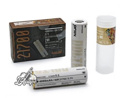 MXJO baterie 21700 - 4000mAh 20A + plastový obal zdarma.  Monočlánek pro vapery.
