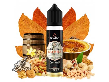 Příchuť 20ml v 60ml lahvičce - Bombo Platinum Tobaccos NUTTY Supra Reserve 20/60ml LAVAPE.CZ