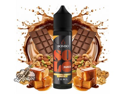 Příchuť 20ml v 60ml lahvičce - Bombo Solo Juice - Caramel Choco Nuts 20/60ml LAVAPE.CZ