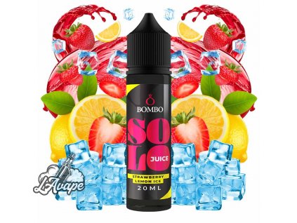 Příchuť 20ml v 60ml lahvičce - Bombo Solo Juice - Strawberry Lemon Ice 20/60ml LAVAPE.CZ