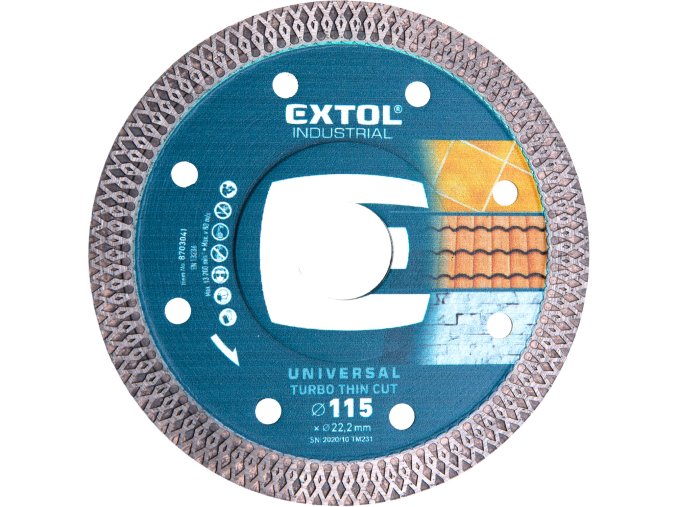 kotouč diamantový řezný, turbo Thin Cut, suché i mokré řezání, O 115x22,2x1,5mm