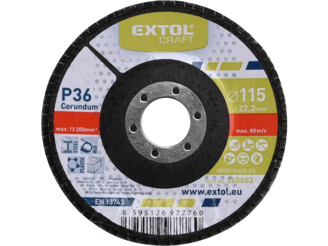 kotouč lamelový šikmý korundový, P36, O 115mm