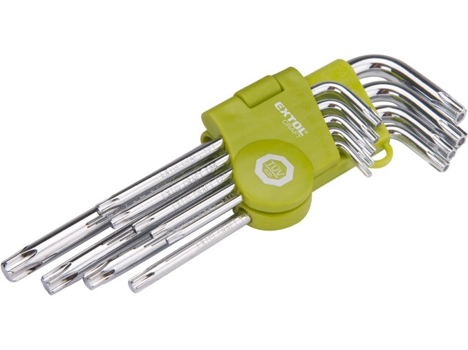 L-klíče TORX, sada 9ks, T 10-50