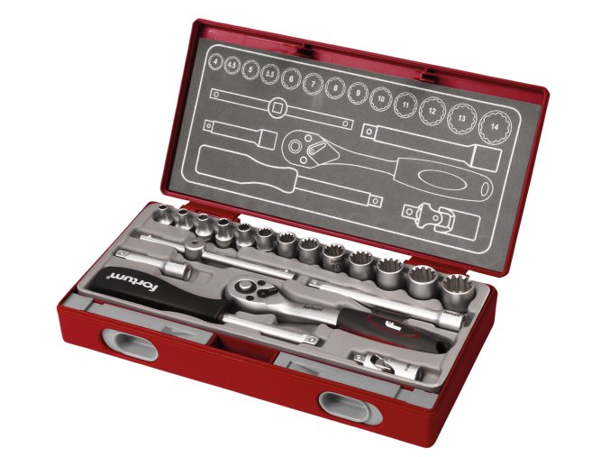 nástrčné hlavice MULTI-LOCK, sada 19ks, 1/4"