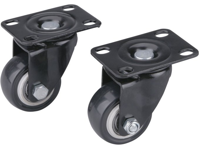 otočná kolečka s PVC obručí, sada 2ks, průměr 40mm