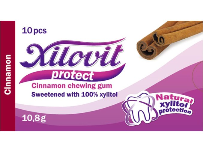 žvýkačky Xilovit protect SKOŘICE 10,8g, 1blistr=10 žvýkaček