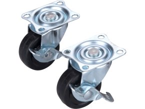 otočná kolečka z tvrdé pryže s brzdou, sada 2ks, průměr 40mm