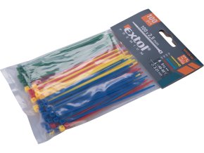 stahovací barevné pásky, 100x2,5mm, 100ks, (4x25ks), 4 barvy, nylon PA66