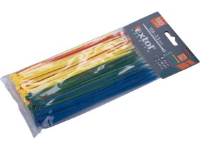 stahovací barevné pásky, 150x2,5mm, 100ks, (4x25ks), 4 barvy, nylon PA66