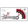 ráčnový klíč očkoplochý s kloubem, 72 zubů, 12mm, L 174mm