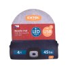čepice s čelovkou 4x45lm, USB nabíjení, bílo-červeno-modrá, univerzální velikost, 73% acryl a 27% polyester