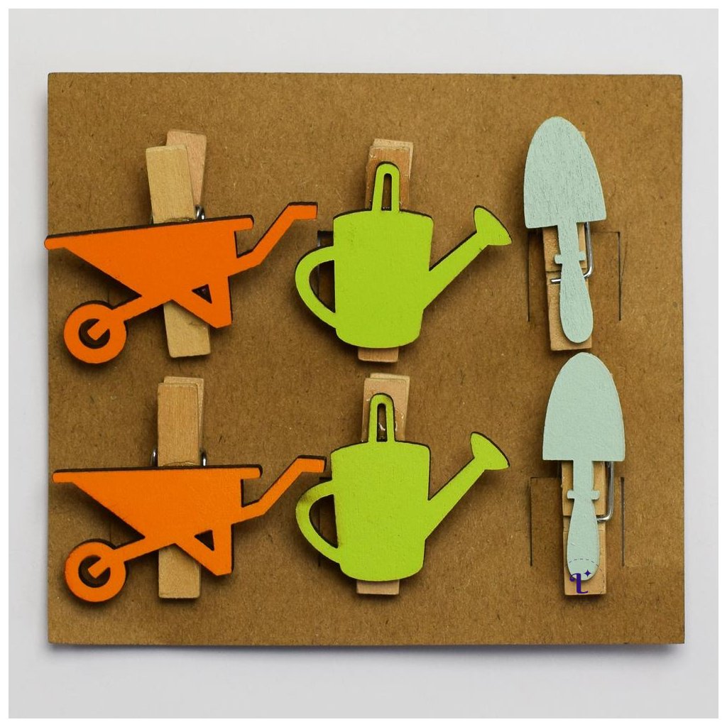 JARNÁ DEKORÁCIA DREVENÁ FÚRIK/KRHLA/LOPATKA NA ŠTIPCI S/6 3CM MIX