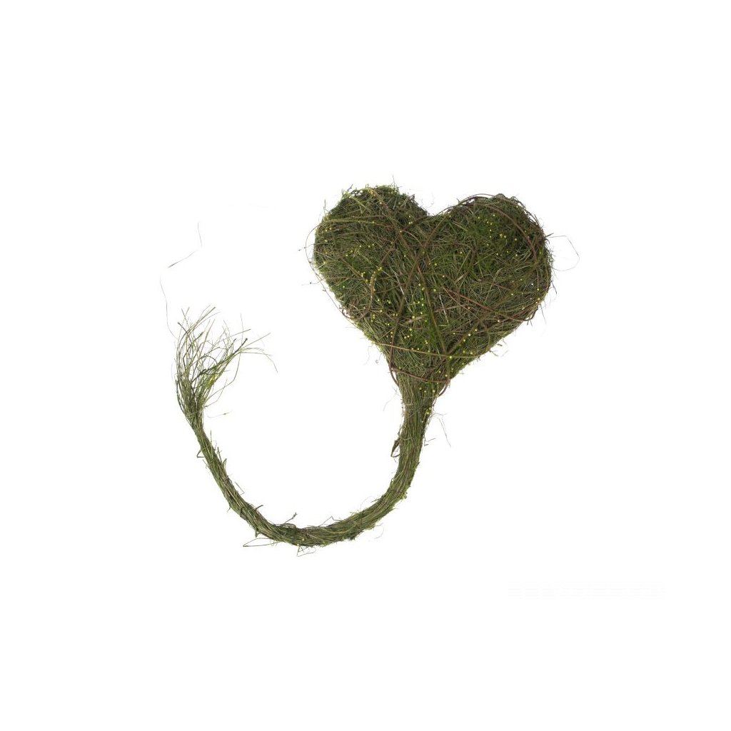 Prútené srdce zelené 38×100×4cm