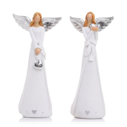 Anjel so srdcom - polyresin, mix 2, 7 x 3 x 14cm - cena za 1ks
