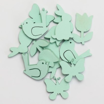 !MOTÝĽ/VTÁK/ZAJAC/KVET S/12 3/3/4/3,5CM BL. MOD