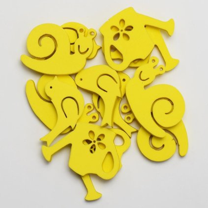 JARNÁ DEKORÁCIA DREVENÝ SLIMÁK/VTÁK/KRHLA 5/4,2/4,7CM