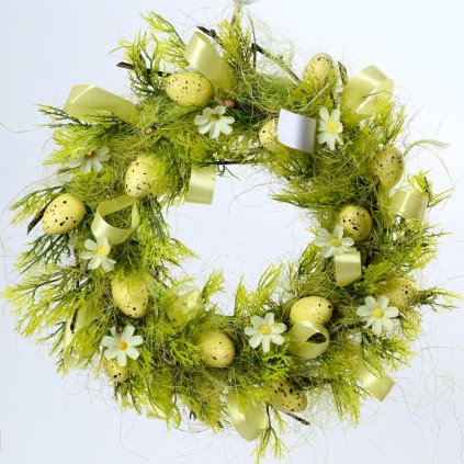 VENIEC S VAJÍČKAMI ZELENO ŽLTÝ 36x8x36CM