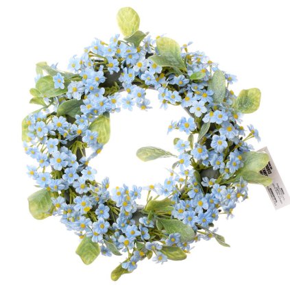 VENIEC MODRÉ KVIETKY - UMELÝ 22CM