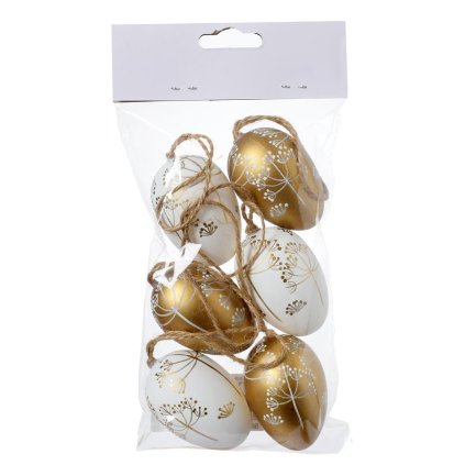 VAJÍČKA ZLA/BIE KVET. VZOR PLAST S/6 4*4*6CM