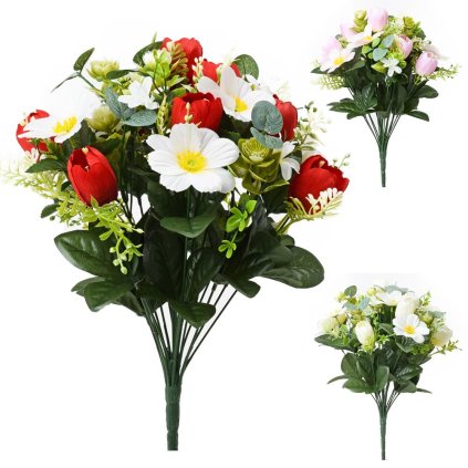 KYTICA ANEMONE KROKUS MIX 3F 43cm BIELA, RUŹOVÁ,ĆERVENÁ