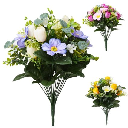 KYTICA ANEMONE KROKUS MIX 3F 43cm ŹLTÁ,MODRÁ,CYKLAM