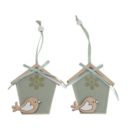 ZÁVES DOMČEK TEXTIL S/2 7,7x8,5CM ZELENÝ - CENA ZA 1KS