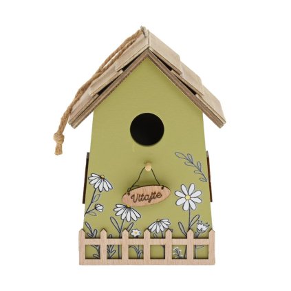 ZÁVES DOMČEK DREVO 11,5x8,5x16,5CM ZELENÝ